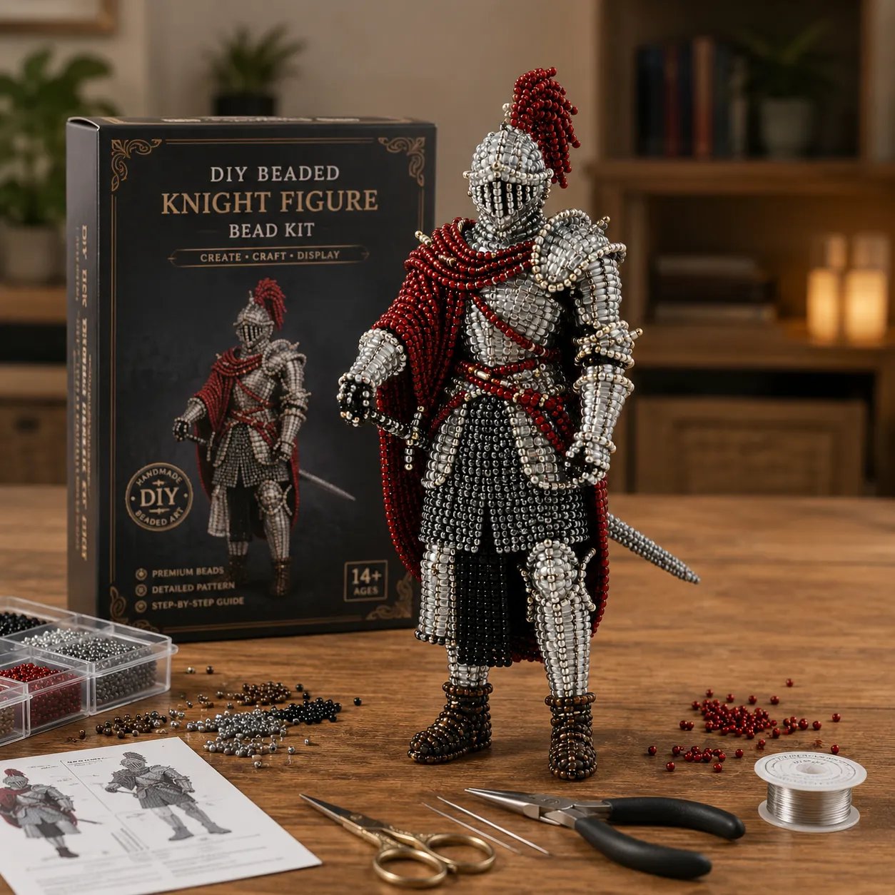 ⏳ Last Day 49% OFF – ⚔️ Beginner-Friendly DIY Legendary Medieval Knight 3D Beaded Figure Kit | Complete Kit with All Tools & Step-by-Step Guide Included 💕