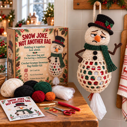 ⏳ Last Day 49% OFF – 🧶 Beginner-Friendly Christmas Crochet Bag Holder DIY Kit | 4 Festive Designs with Yarn, Tools & Guide Included 🎄