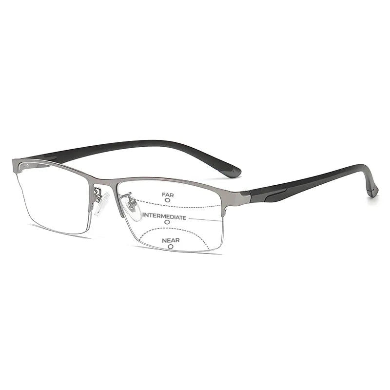 METAL ULTRA-LIGHT HALF-FRAME PHOTOCHROMIC MULTIFOCAL GLASSES