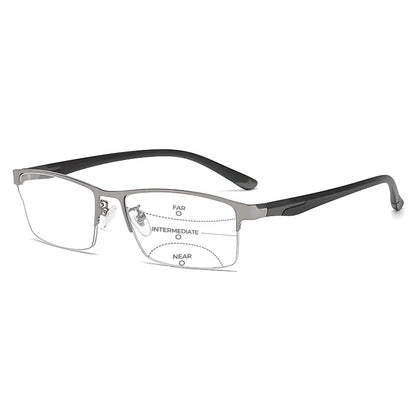 METAL ULTRA-LIGHT HALF-FRAME PHOTOCHROMIC MULTIFOCAL GLASSES