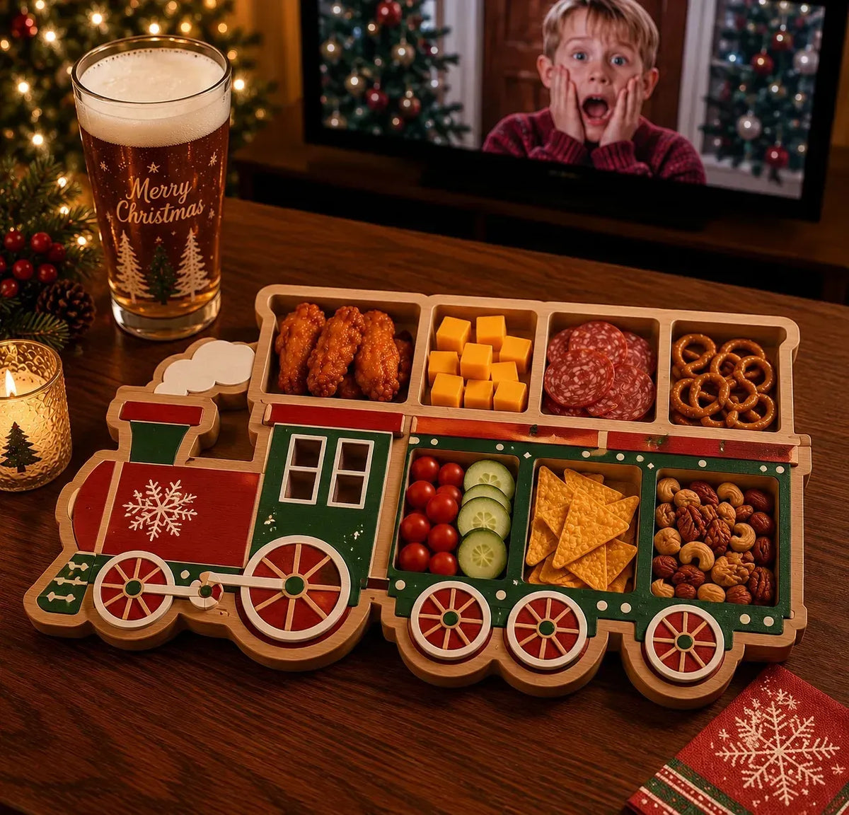 ⏳ Last Day 49% OFF – 🎄Christmas Character Snack Serving Tray | 11 Festive Divided Designs for Crackers, Cheese, Fruit, Candy & Holiday Treats 🍿