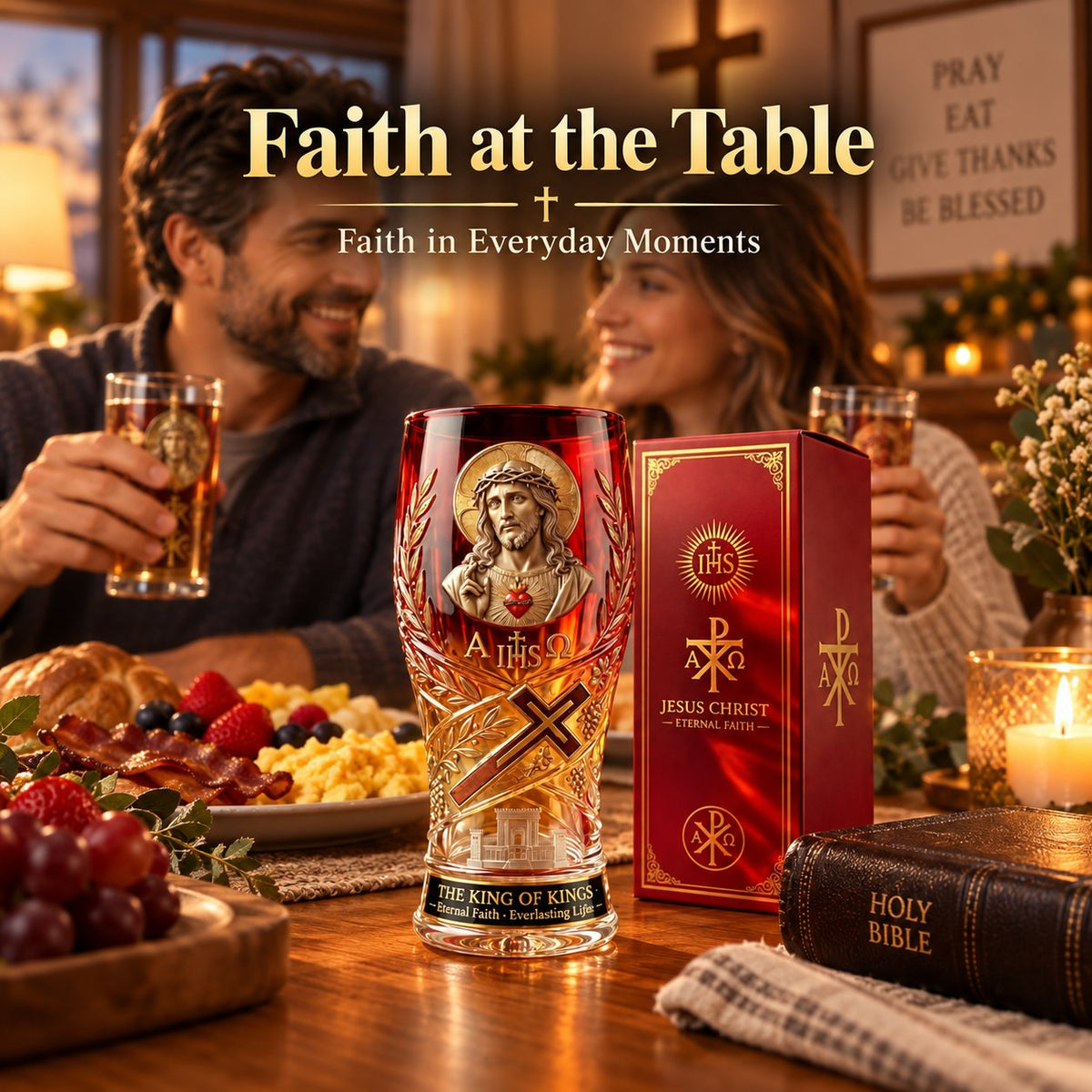 ✝️ Jesus Christ “King of Kings” Pint Glass – 16 oz