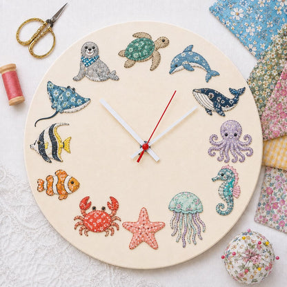 ⏳ Last Day 49% OFF – 🕒 Beginner-Friendly DIY Patchwork Fabric Clock Kit – 12-Themed Appliqué Wall Clock | Complete Kit with Coordinated Fabrics, Clock Mechanism & Step-by-Step Guide Included 💕