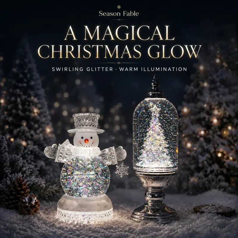 Illuminated Musical Christmas Snow Globe Lantern