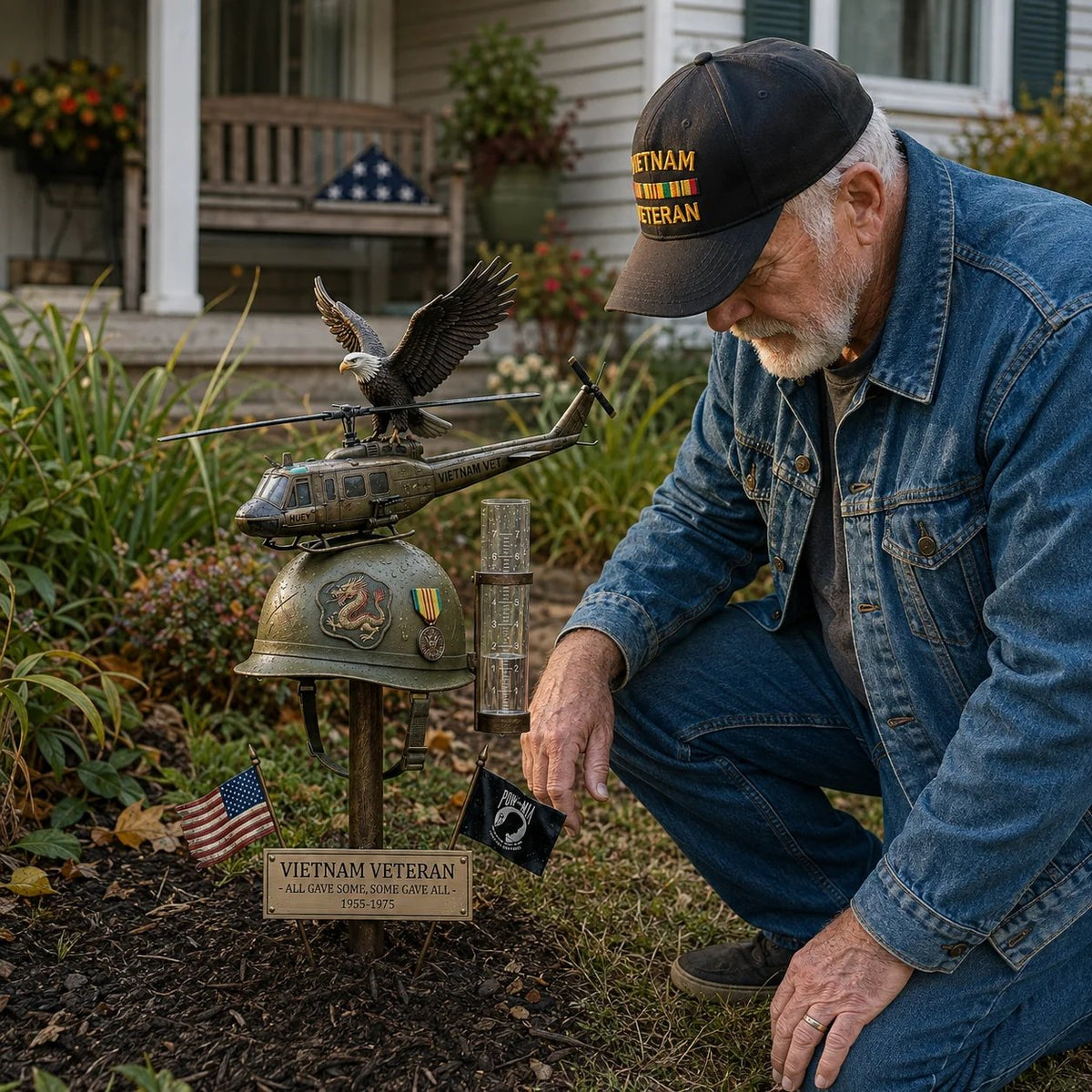 🚁Vietnam Veteran Memorial Rain Gauge