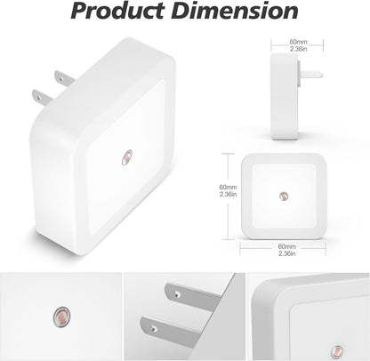 🔥HOT SALE🔥6pcs Night Light, Night Lights Plug into Wall , Nightlight Plug in Night Lights, Dusk to Dawn Night Lamp Led Night Light for Bedroom, Bathroom, Hallway Warm White