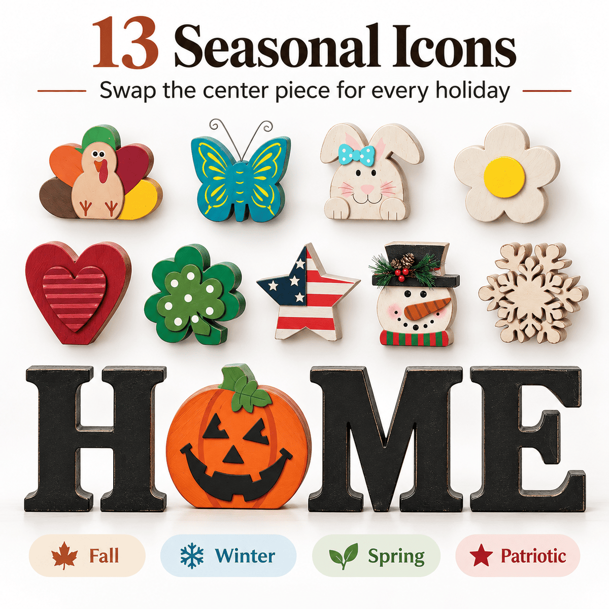 13-Piece HOME Multi Season Changeable Tabletop Decor