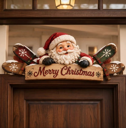 ❄️🎿 | Rustic Winter Mountain Cabin Door Frame Decor, Christmas Above-Door Wall Sign, Seasonal Porch Home Ornament