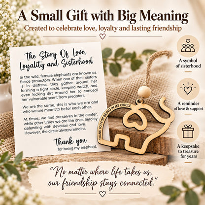 Sisterhood Elephant Wooden Keepsake – Friendship Gift