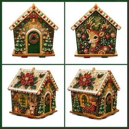 🔥 LAST DAY 49% OFF – 🎄Christmas Pearl Cottage Art Kit | Pre-Cut Wooden Panels, Sparkling Rhinestones, Pearl Beads & Complete Tools for a 3D Holiday House ✨