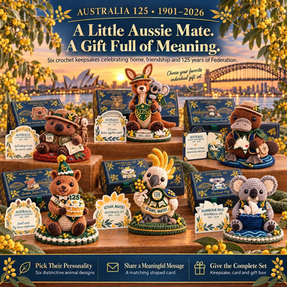 ⏳ Last Day 49% OFF – 🇦🇺 Australia 125th Anniversary Crochet Keepsake | Intricate 3D Crochet Work • Gift-Ready Box 🎁