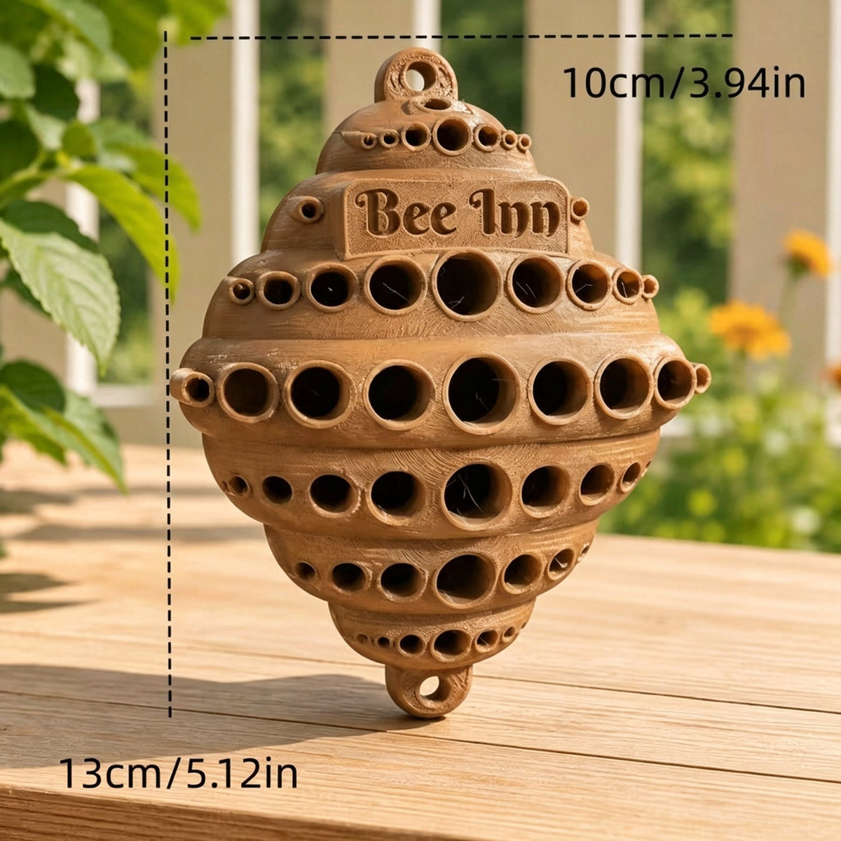 🐝 Bee Inn Hanging Bee Hotel | Rustic Solitary Bee House Pollinator Nesting Shelter for Garden Decor
