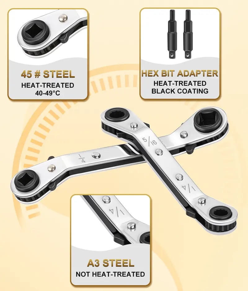 Valve Core Remover Installer Tool Set, Refrigeration Ratchet Wrench Kit