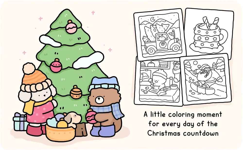 🎄LAST DAY 50% OFF - 🎁🎨 24-Day Christmas Countdown Mystery Box mini Coloring Book Set(📦Buy 2 Free Shipping)
