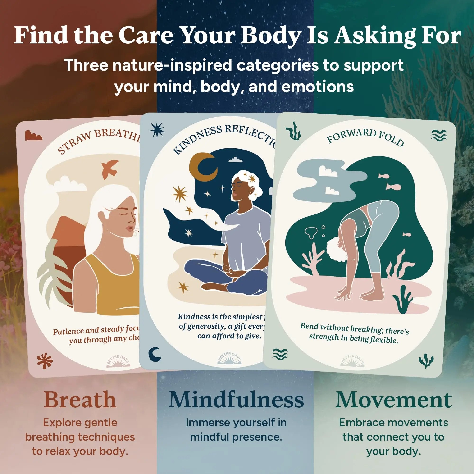 Breath mindfulness and movement somatic cards