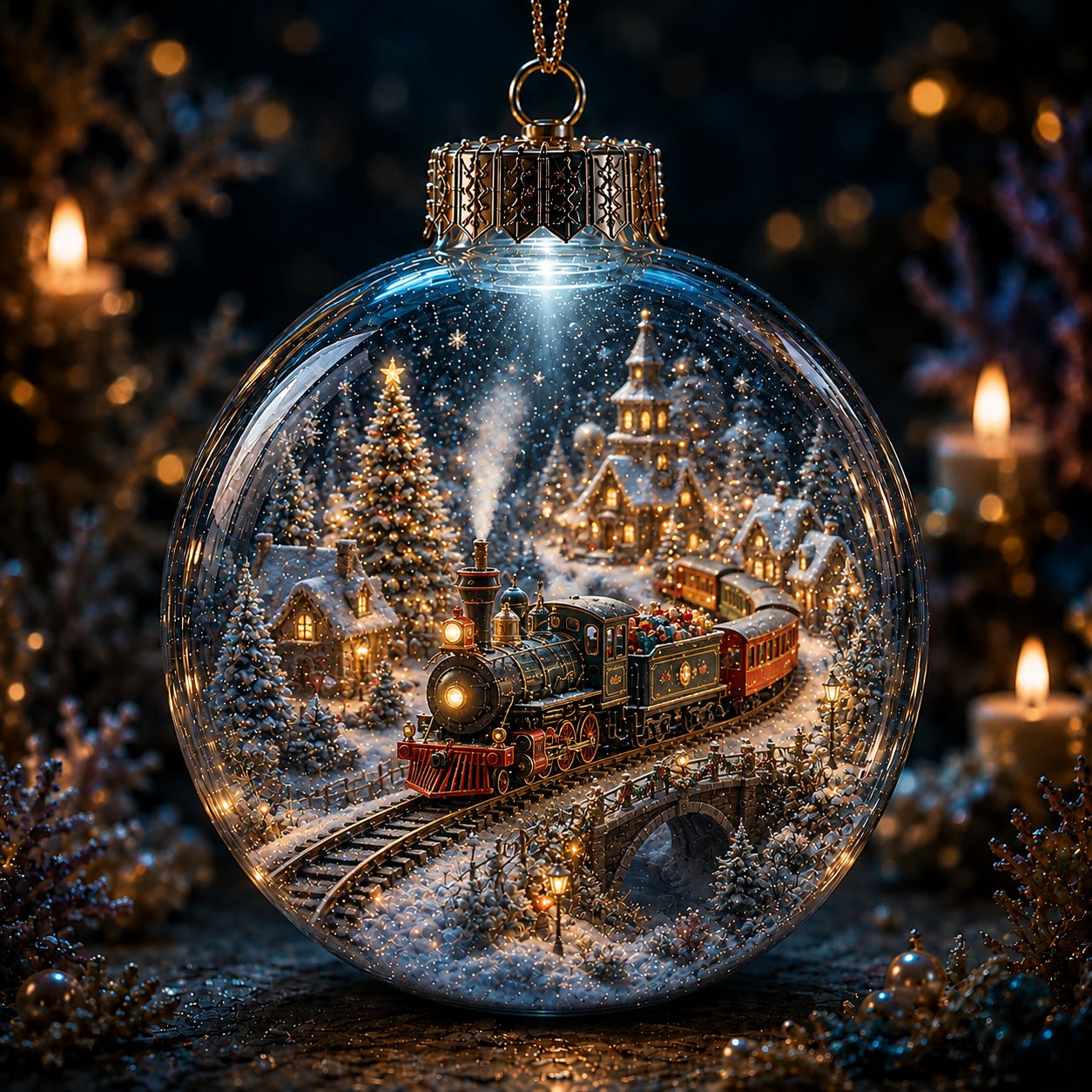 ⏳ Last Day 49% OFF – 🎄6-Piece Christmas Winter Scene Globe Ornament Collection | Detailed 3D Holiday Scenes, Coordinated Midnight-Blue & Gold Palette with Presentation Box Included ✨