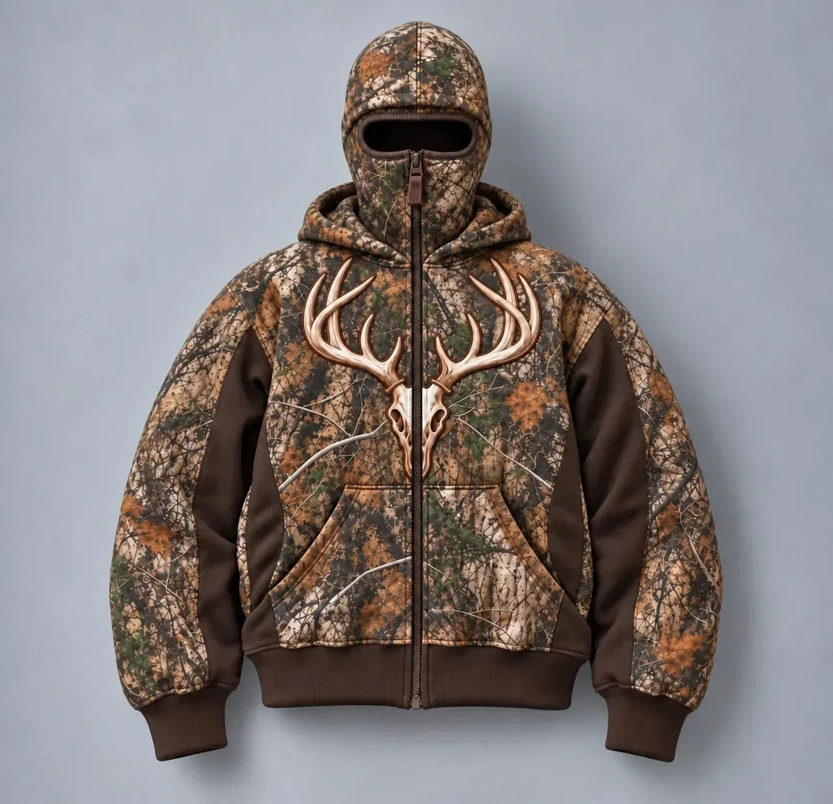 🦌 HunterZip Hunting Hoodie – Built-In Face Mask for Cold-Weather Adventures