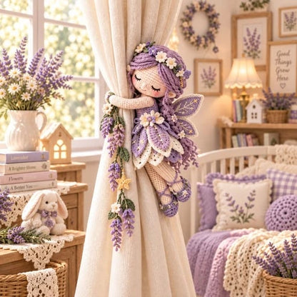 🧚✨ Fairy Hug Crochet Curtain Tiebacks – Whimsical Fairy Window Decor, Handmade Charm & Unique Gift Idea (📦Buy 2 Free Shipping)