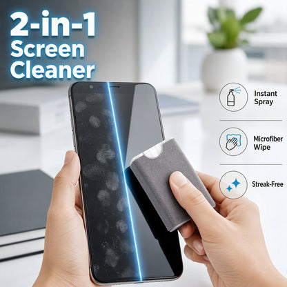 🎁Buy one get one free🔥🔥🔥Portable 2-in-1 Screen Cleaner & Microfiber Cloth