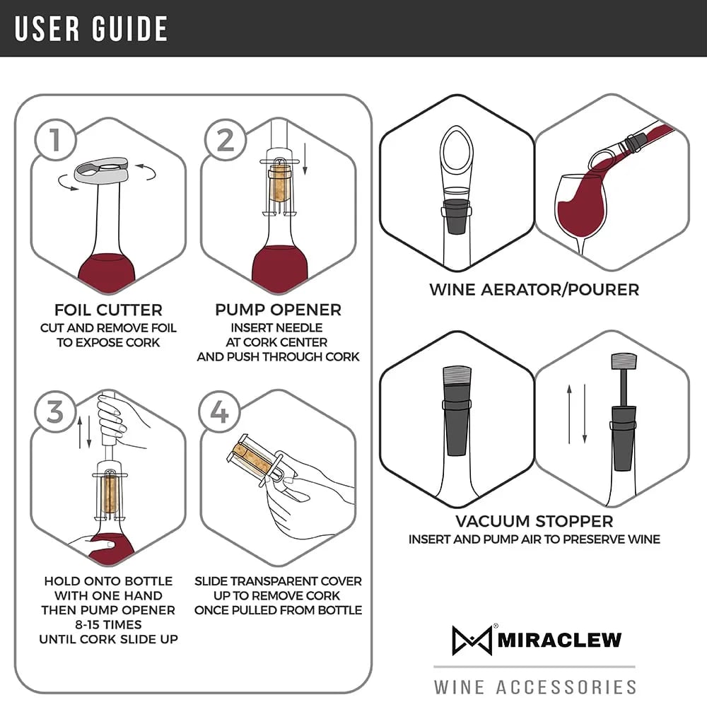 🎉🔥Air Pump Cork Remover Wine Bottle Opener Set