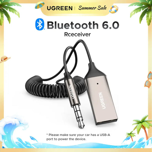 UGREEN Bluetooth 6.0 Adapter for Car - Hands-Free AUX Receiver