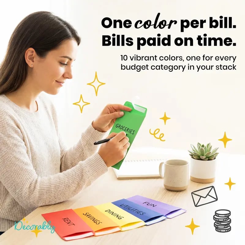 🌈 110 Pack Colorful Money Envelopes – Cash Gift Envelopes & Budgeting System Organizer