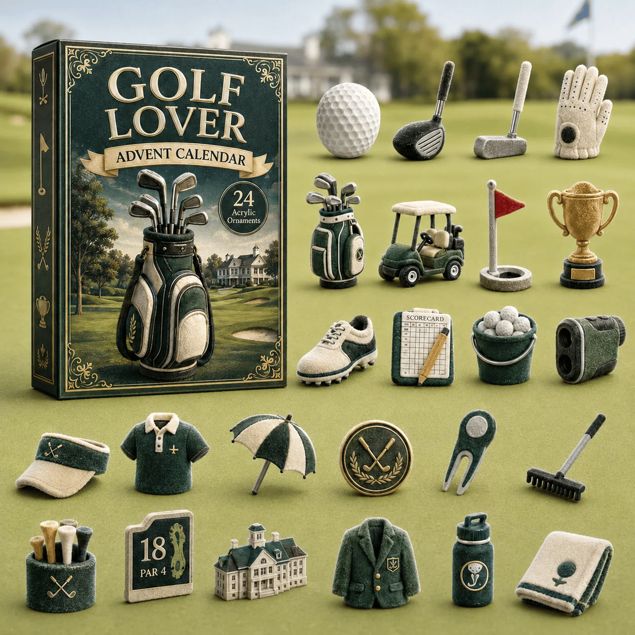 🎄24-Day Golf Charm Holiday Countdown 🎁✨