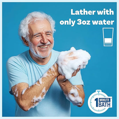 🎉✨Disposable Rinse Free Bathing Wipes - 25 Pack - All-in-1 Single Use Shower Wipes, Simply Dampen, Lather, and Dry Without Shampoo or Rinsing💧