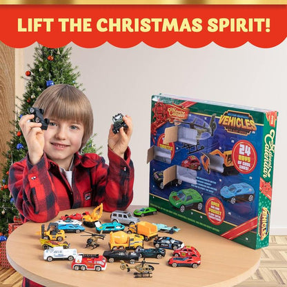 🚗 2026 Christmas Car Advent Calendar – 24 Days of Mini Diecast Vehicle Surprises for Boys & Kids
