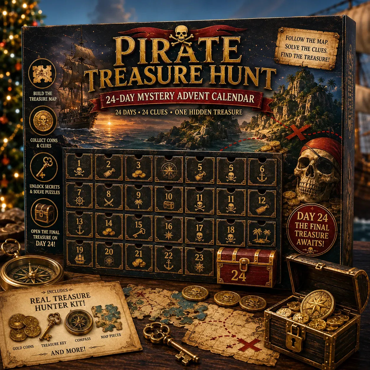 ⏳ Last Day 49% OFF – 🎄24-Day Mystery Adventure Advent Calendar | Interactive Christmas Puzzle Game with 6 Story Themes, Hidden Clues & Hands-On Challenges 🧩