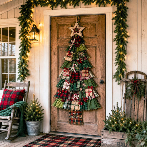 ⏳ Last Day 49% OFF – 🎄Beginner-Friendly DIY Oversized Patchwork Christmas Tree Door Hanging Kit | Complete Kit with All Tools & Step-by-Step Guide Included 💕