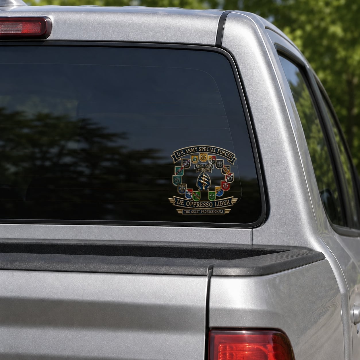 🗡️U.S. Army Special Forces “De Oppresso Liber” Tribute Metal Car Emblem