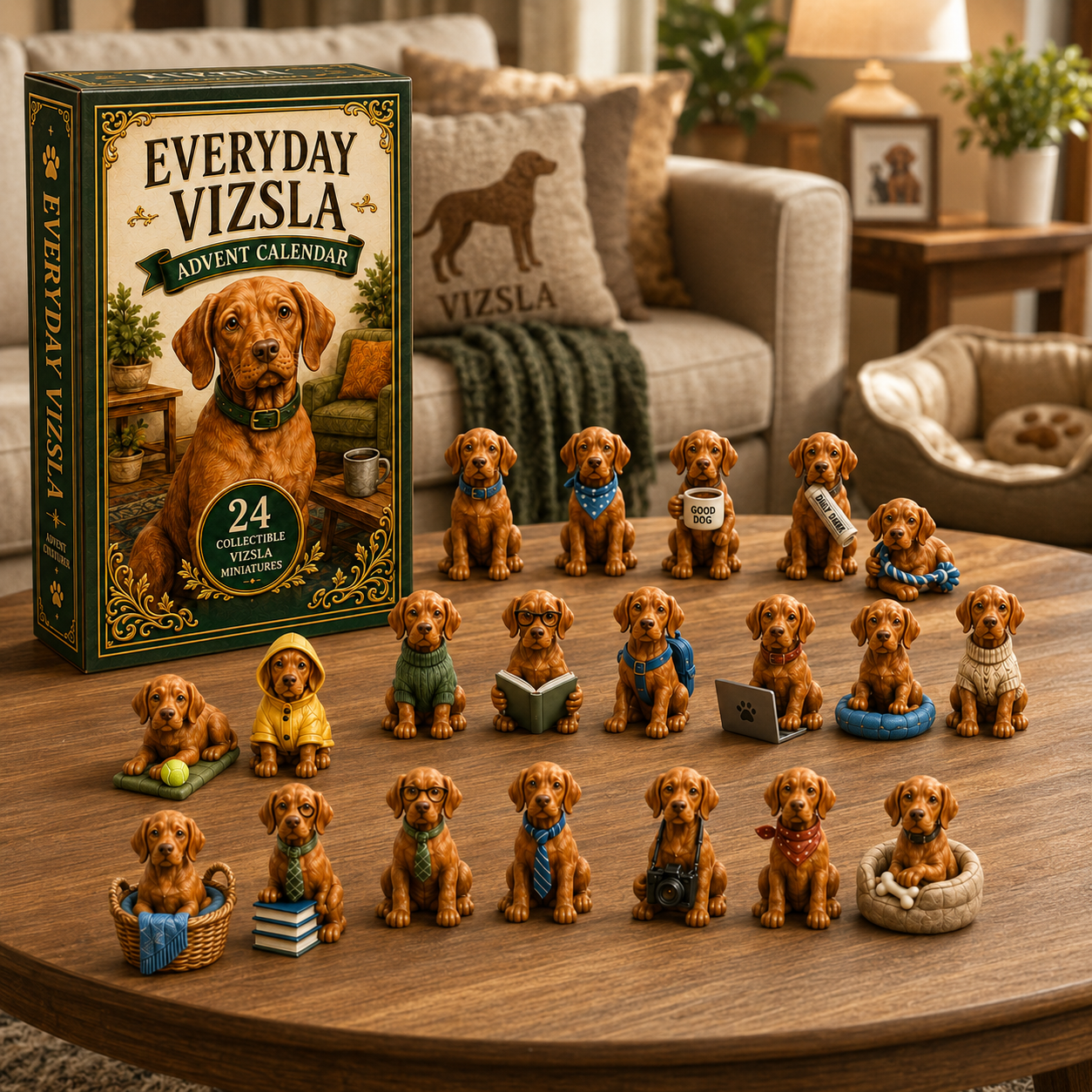 Everyday Vizsla Advent Calendar 2026 – 24 Days of Adorable Vizsla Miniatures, Daily Dog Moments & Perfect Gifts for Vizsla Lovers