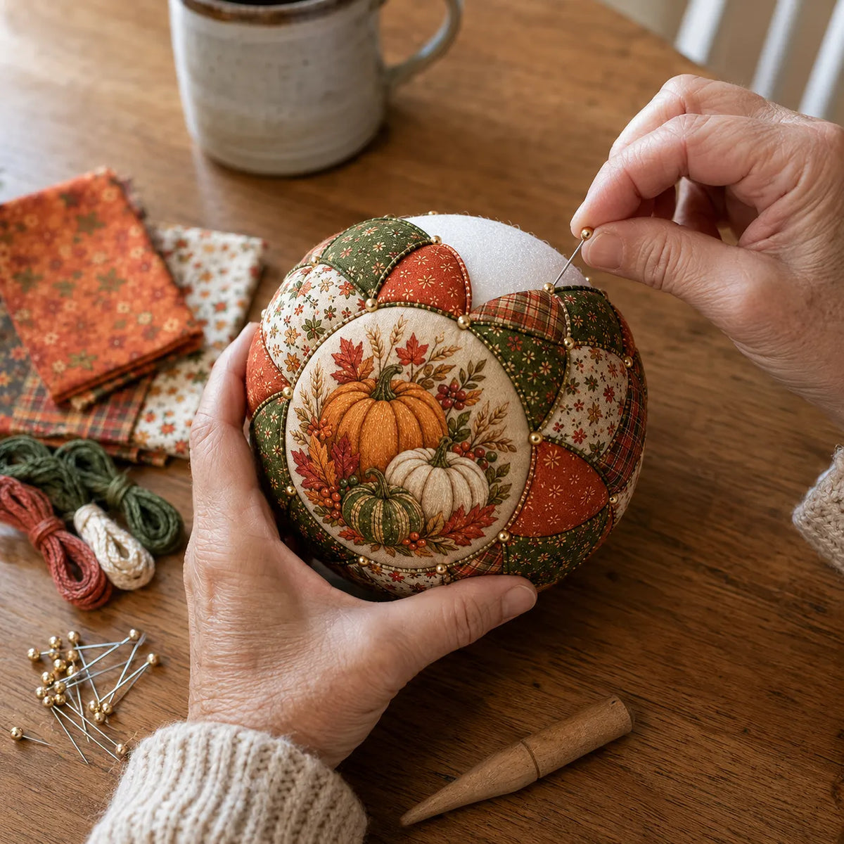 ⏳ Last Day 49% OFF – 🍂 Beginner-Friendly DIY Autumn Thanksgiving Patchwork Ornament Kit Collection | Complete Kit with Coordinated Fabrics, Ornament Form, Harvest Accents & Step-by-Step Guide Included 💕