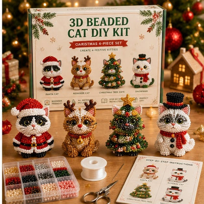 💥🏆Create Your Own 3D Beaded Christmas Cats | Beginner-Friendly DIY Kit🎁