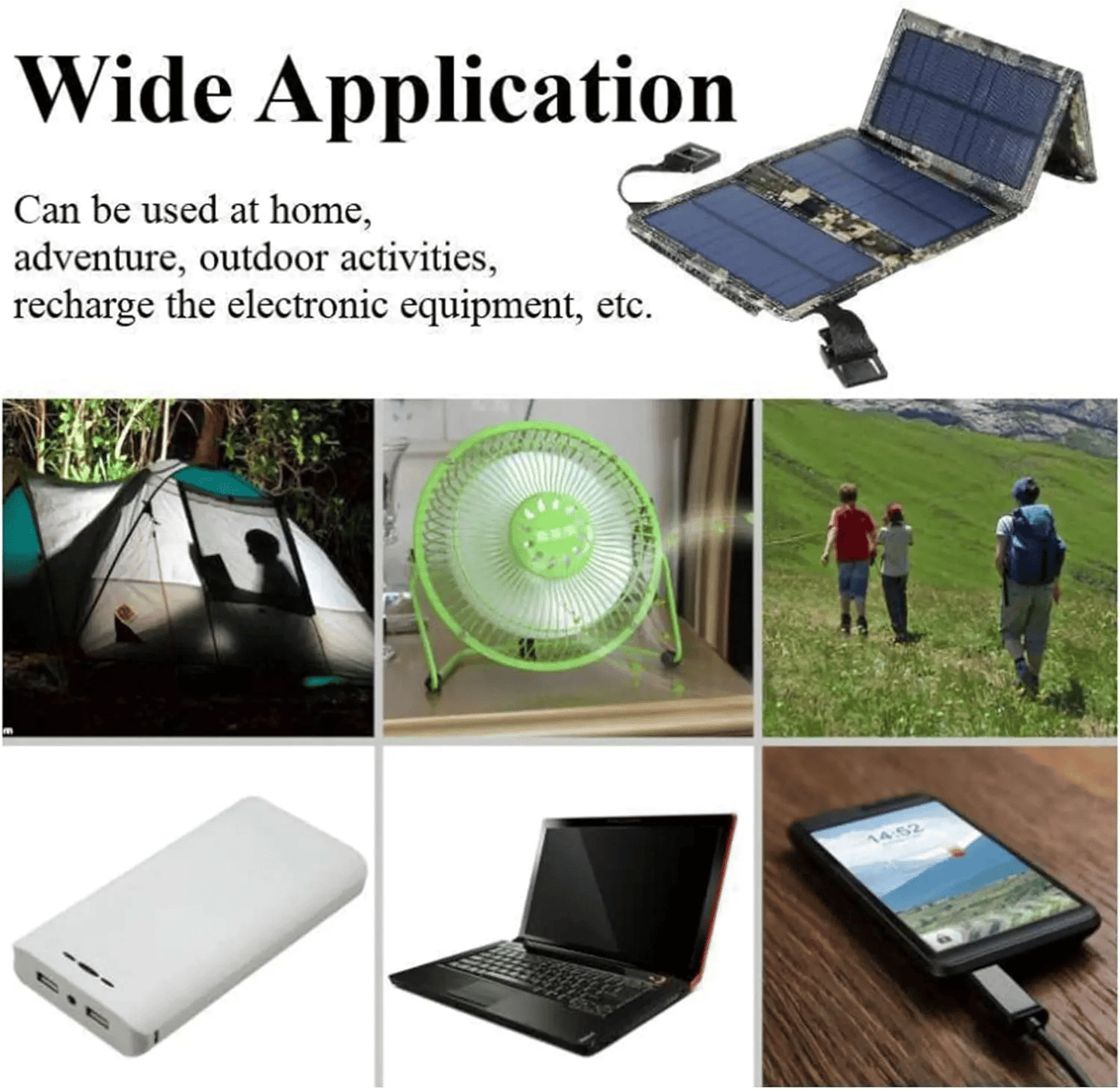 ☀️ 20W Portable Solar Panel Charger – Foldable Outdoor Power Source for Camping, Hiking & Emergency Charging