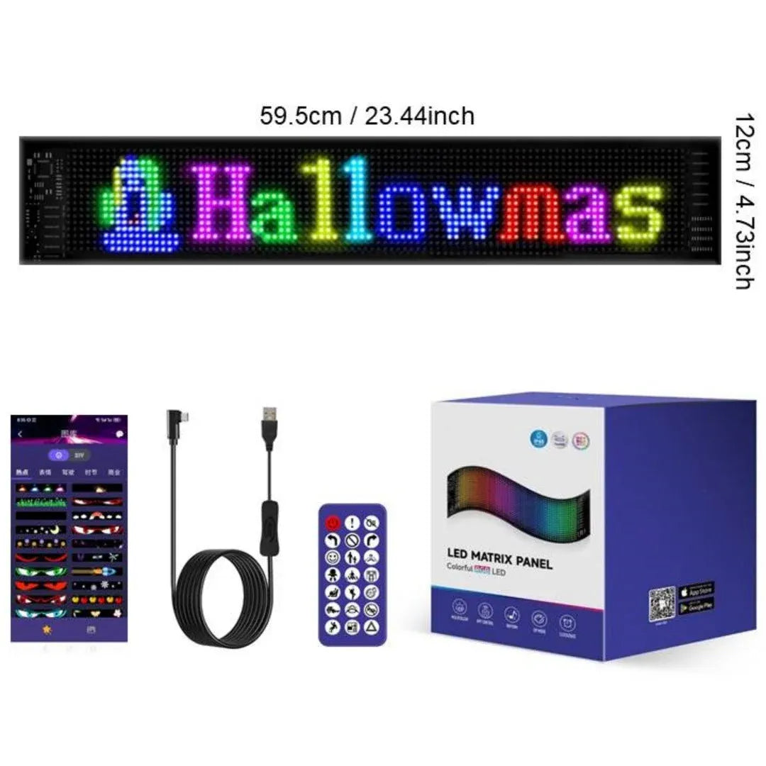🚗🎄 Smart LED Pixel Car Display — App-Controlled Custom Text, Colors & Animations