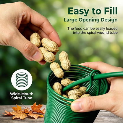 Hanging Peanut Wreath Bird Feeder, Metal Round Feeder for Outdoor Birds & Squirrels Feeding, Whole Peanut Ring Bird Feeder with Hanging Hook, Rustproof & Weatherproof
