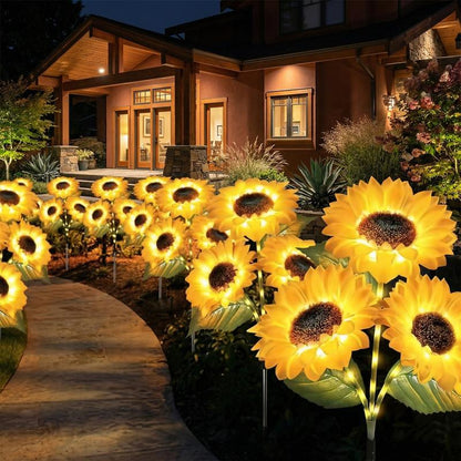 Solar Sunflower Garden Stake Lights 🌻 | Waterproof 🌧️ | No Wiring💡