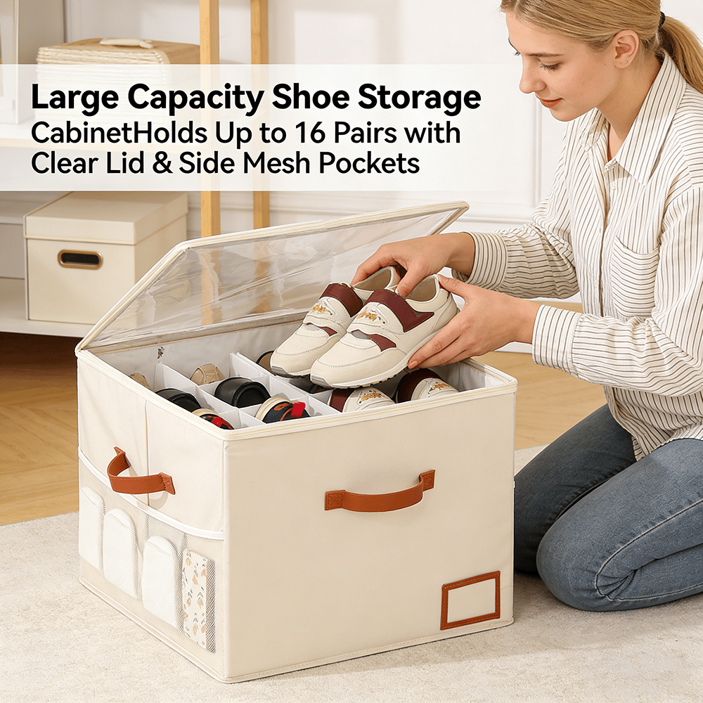 👟Large capacity shoe cabinet storage box