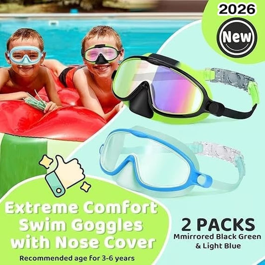 🏊‍♀️ Buy 1 Get 1 Free🏊‍♀️-HD children's large frame waterproof and anti-fog swimming goggles🏊‍♀️