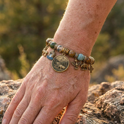 🐻🏞️National Nature Park Faith Bracelet – Meaningful Vintage Nature & Wildlife Souvenir Bracelet