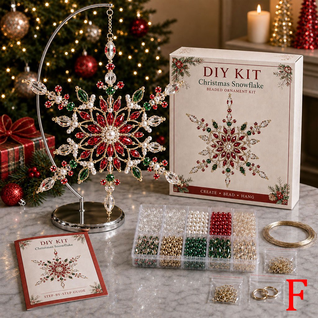 Beaded Snowflake Ornament DIY Kit