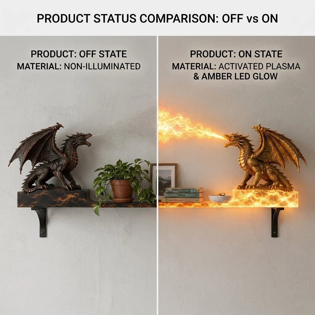 🐉 Dragon Duel Plasma Beam Wall Shelf Light