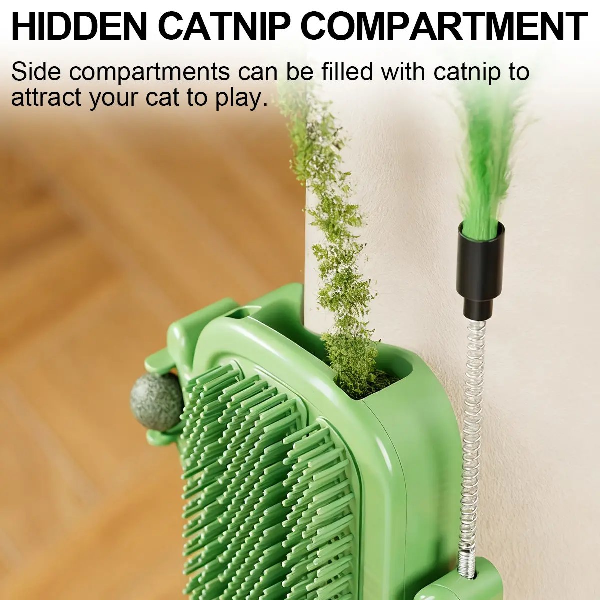3-in-1 Soft Plastic Cat Corner Groomer with Catnip - Grooming Supplies