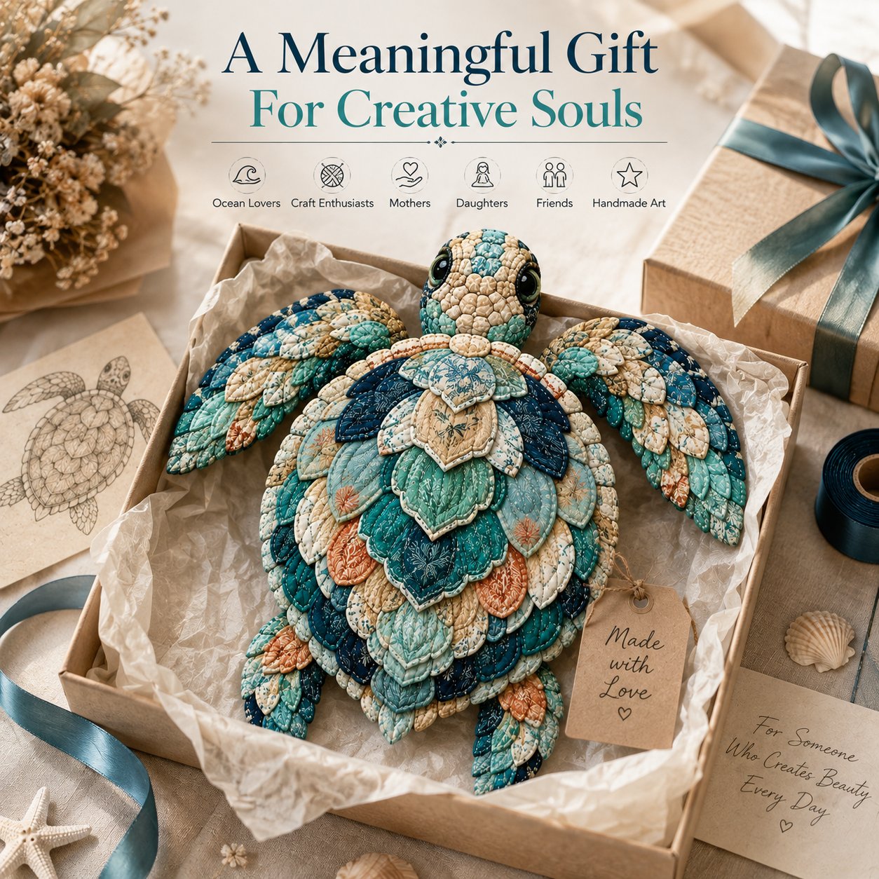 ⏳ Last Day 49% OFF – 🌊 Beginner-Friendly DIY Layered Ocean Wildlife Patchwork Art Kit | Complete Kit with All Tools & Step-by-Step Guide Included 💕