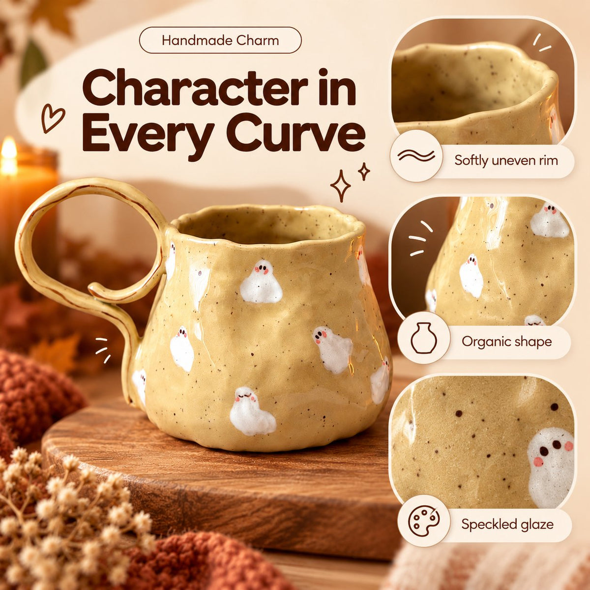 👻 Cozy Spirits Handmade Ceramic Mug