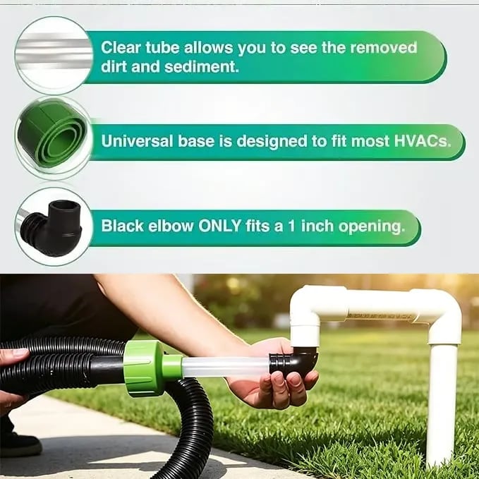 Wet Vac AC Drain Line Cleaner Adapter with Clear Inspection Tube