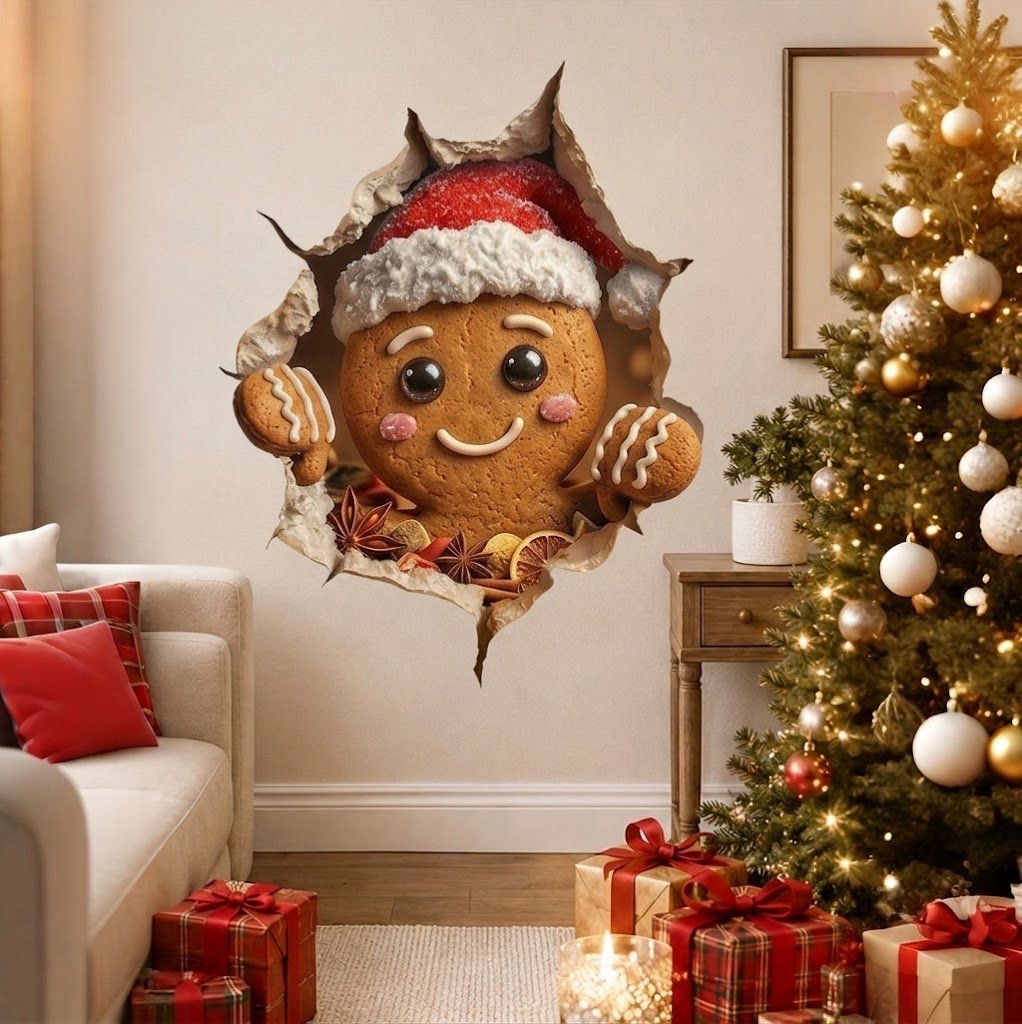 🔥Last Day 50% OFF-Creative 3D Christmas Santa Wall Sticker