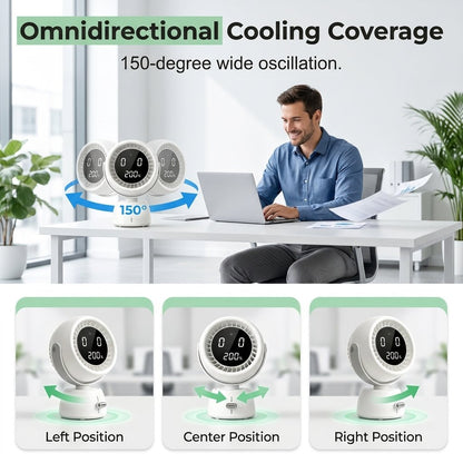 AI Face-Tracking Desktop Fan – Energy-Efficient Cooling